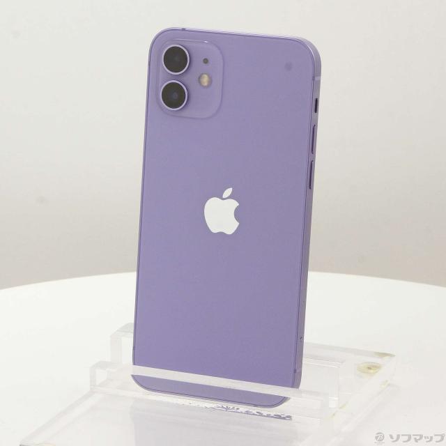 (中古)Apple iPhone12 64GB パープル MJNH3J/A SIMフリー(247-ud)