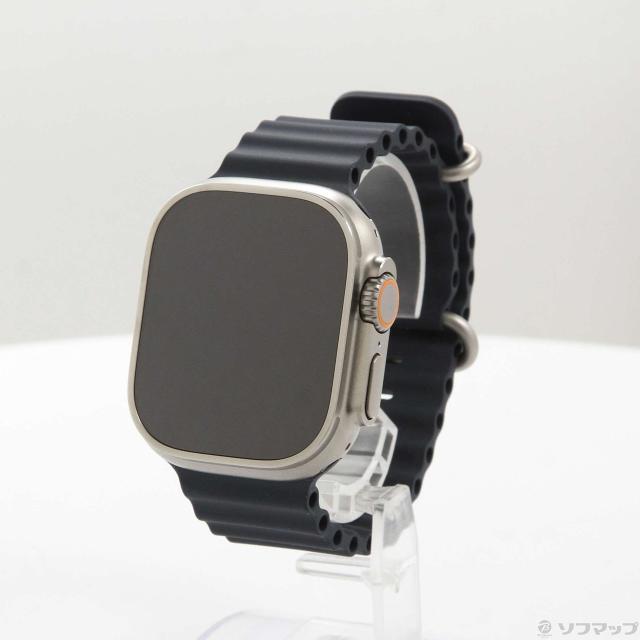 (中古)Apple Apple Watch Ultra GPS + Cellular 49mm チタニウムケース ミッドナイトオーシャンバンド(198-ud)
