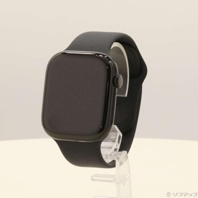 (中古)Apple Apple Watch Series 11 GPS 46mm ジェットブラックアルミニウムケース ブラックスポーツバンド(196-ud)