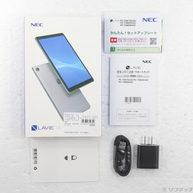 (中古)NEC LAVIE T8 T0875/CAS 128GB プラチナグレー PC-T0875CAS Wi-Fi(344-ud)_4