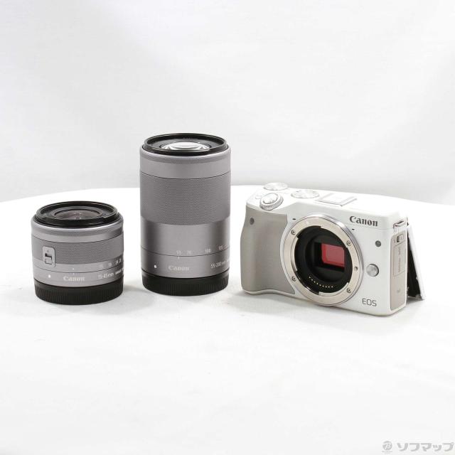中古)Canon EOS M3 ダブルズームキット2 WH (2420万画素/SDXC/ホワイト 