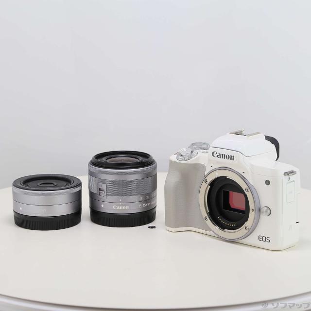 中古)Canon EOS Kiss M ダブルレンズキット ホワイト(297-ud)【公式通販】