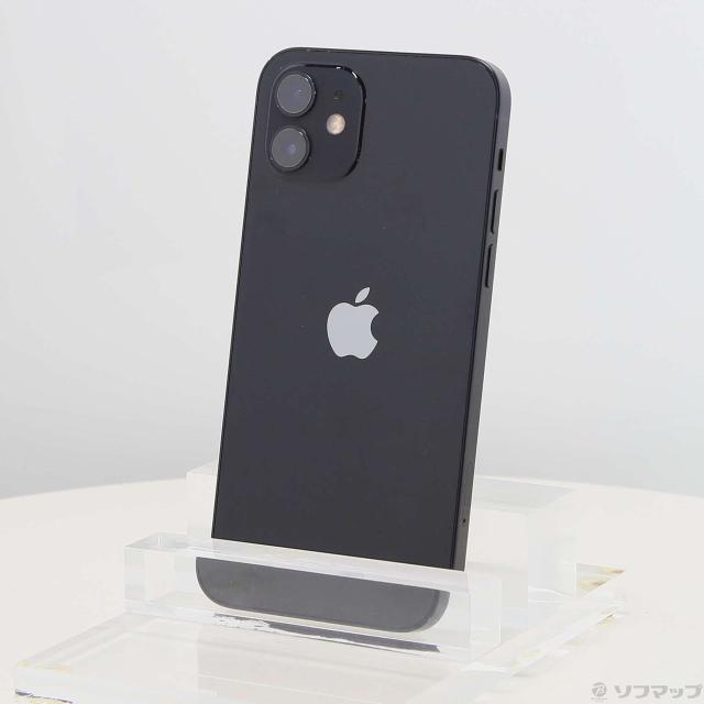 (中古)Apple iPhone12 64GB ブラック MGHN3J/A SIMフリー(258-ud)
