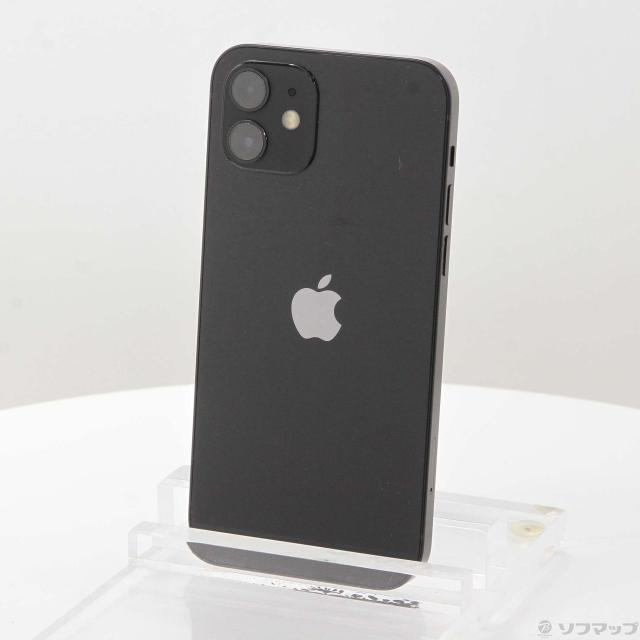 (中古)Apple iPhone12 64GB ブラック MGHN3J/A SIMフリー(258-ud)