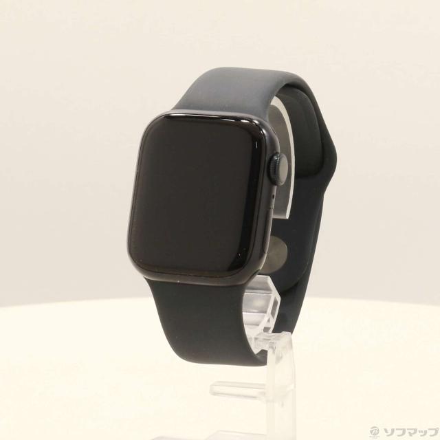 (中古)Apple Apple Watch Series 8 GPS 41mm ミッドナイトアルミニウムケース ミッドナイトスポーツバンド(198-ud)