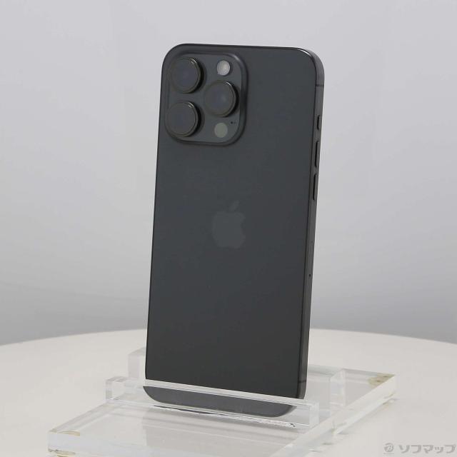 (中古)Apple iPhone15 Pro Max 256GB ブラックチタニウム MU6P3J/A SIMフリー(377-ud)