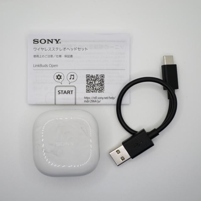 (中古)SONY LinkBuds Open WF-L910 WZ ホワイト(377-ud)