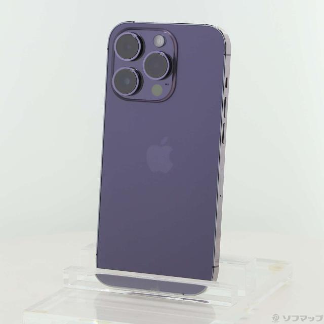(中古)Apple iPhone14 Pro 128GB ディープパープル MQ0F3J/A SIMフリー(258-ud)
