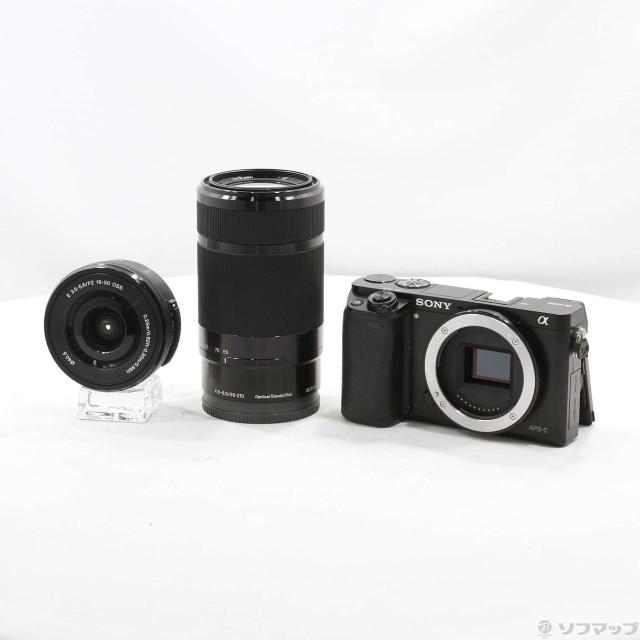 中古)SONY α6000 ILCE-6000Y ブラック ダブルズームレンズキット(258 