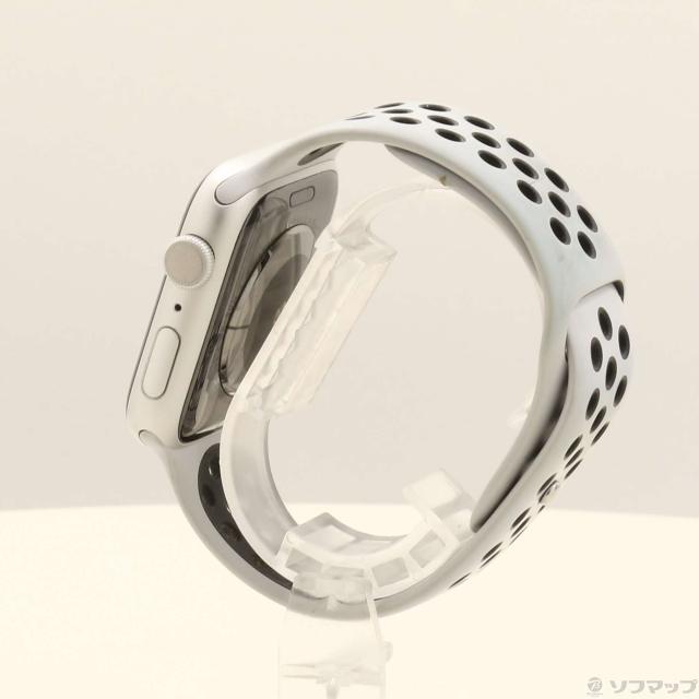 (中古)Apple Apple Watch Series 5 Nike GPS 44mm シルバーアルミニウムケース ピュアプラチナム/ブラックNikeスポーツバンド(377-ud)_1