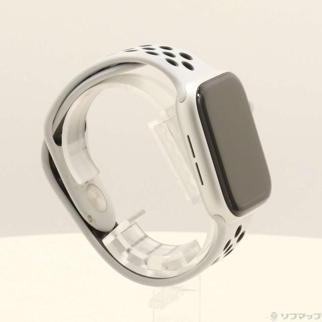 (中古)Apple Apple Watch Series 5 Nike GPS 44mm シルバーアルミニウムケース ピュアプラチナム/ブラックNikeスポーツバンド(377-ud)_3