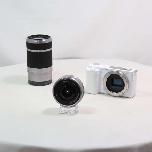 中古)SONY VLOGCAM ZV-E10Y ダブルズームレンズキット ホワイト(258-ud 