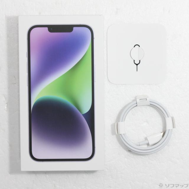 (中古)Apple iPhone14 128GB パープル MPUY3J/A SIMフリー(258-ud)