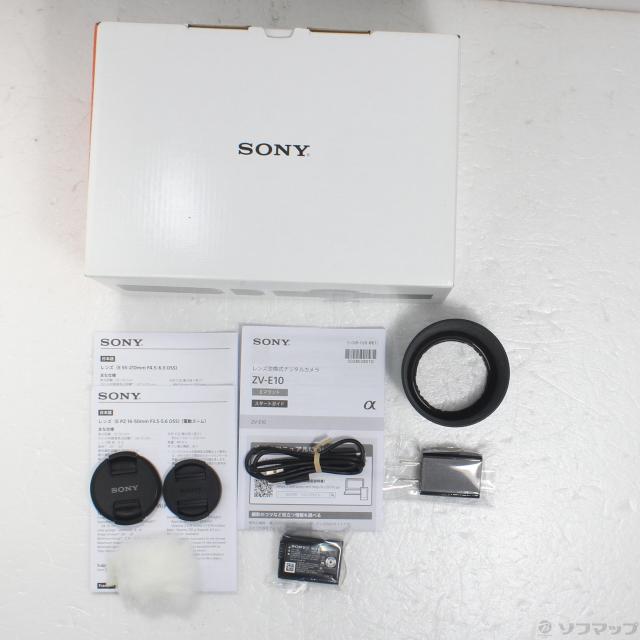 中古)SONY VLOGCAM ZV-E10Y ダブルズームレンズキット ホワイト(198-ud 