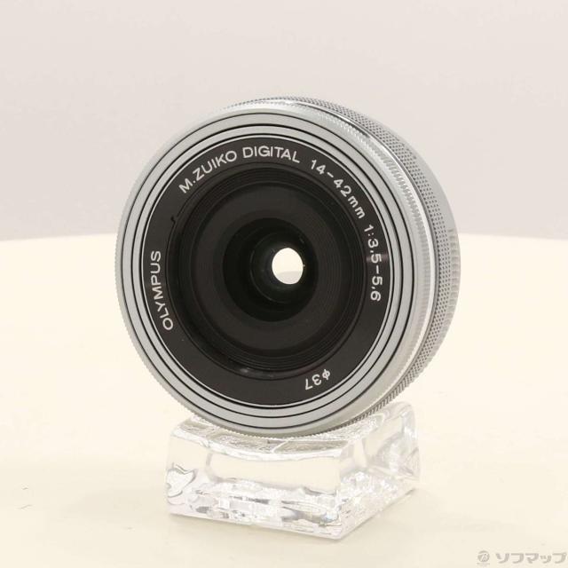 (中古)OLYMPUS M.ZUIKO DIGITAL ED 14-42mm F3.5-5.6 EZ シルバー (μ4/3)(198-ud)