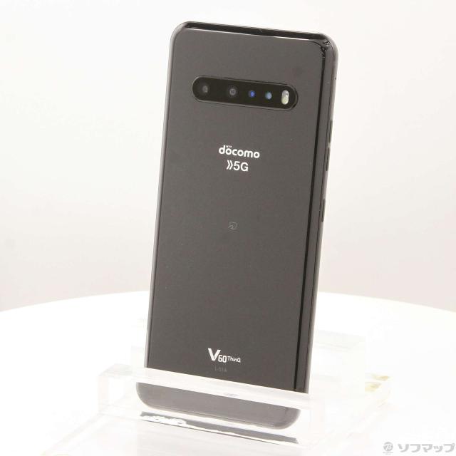 (中古)LG LG V60 ThinQ 5G 128GB ザ ブラック L-51A docomoロック解除SIMフリー(262-ud)