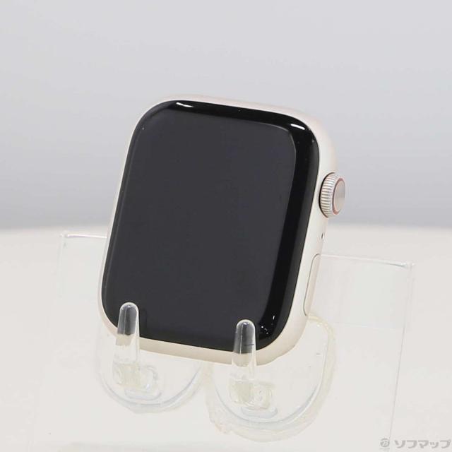 (中古)Apple Apple Watch Series 8 GPS + Cellular 45mm スターライトアルミニウムケース バンド無し(377-ud)