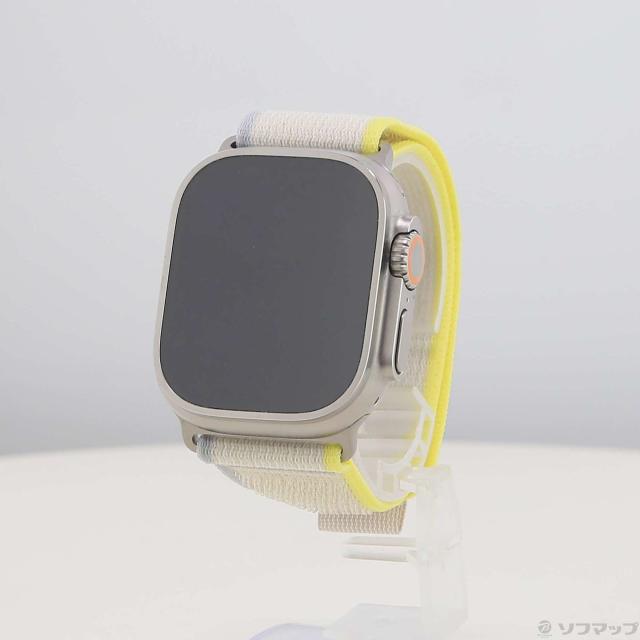 (中古)Apple Apple Watch Ultra GPS + Cellular 49mm チタニウムケース イエロー/ベージュトレイルループ(262-ud)