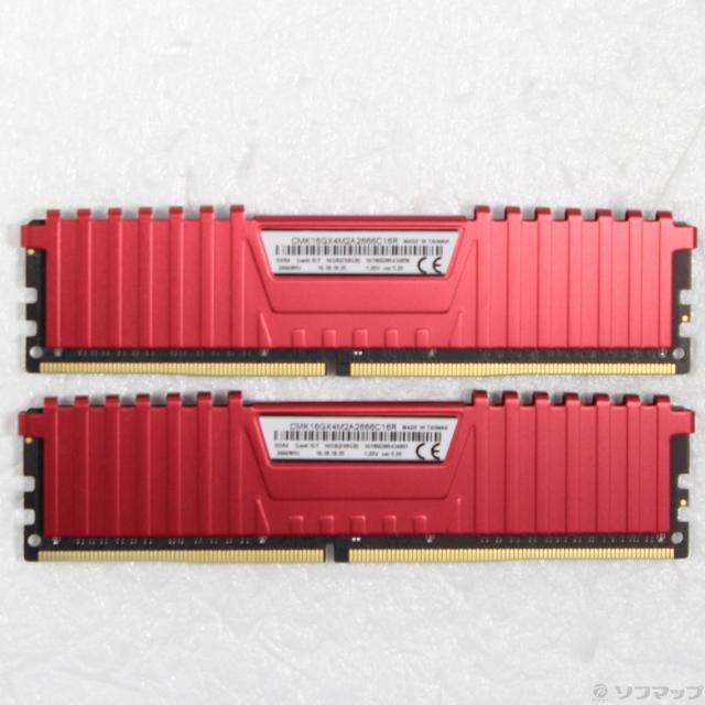 (中古)CORSAIR CMK16GX4M2A2666C16R DDR4 PC4-21300 8GB 2枚組(305-ud)