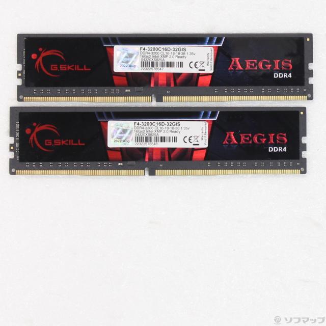 (中古)288P DDR4 PC4-25600 DDR4-3200 32GB 16GB×2枚組(262-ud)