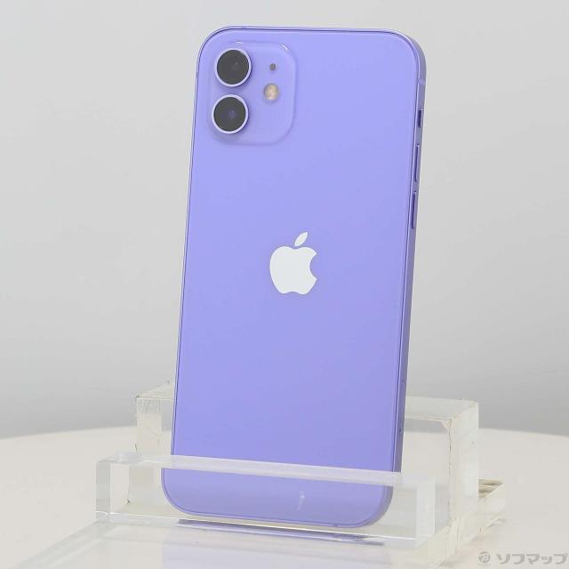 中古)Apple iPhone12 64GB パープル MJNH3J/A SIMフリー(258-ud)