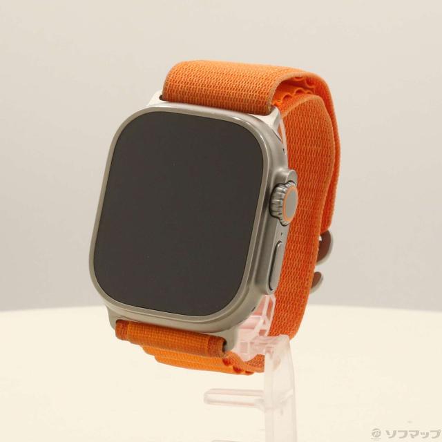 (中古)Apple Apple Watch Ultra GPS + Cellular 49mm チタニウムケース オレンジアルパインループ(262-ud)
