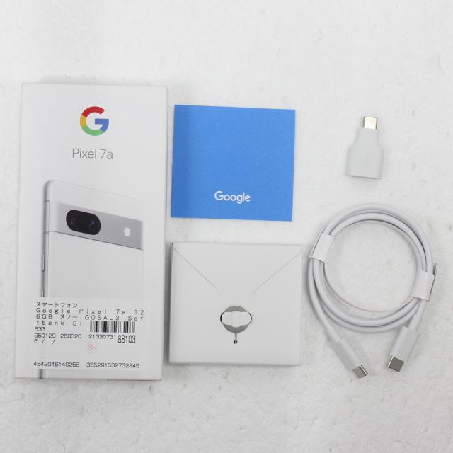(中古)GOOGLE Google Pixel 7a 128GB スノー GOSAU2 Softbank SIMフリー(377-ud)_4
