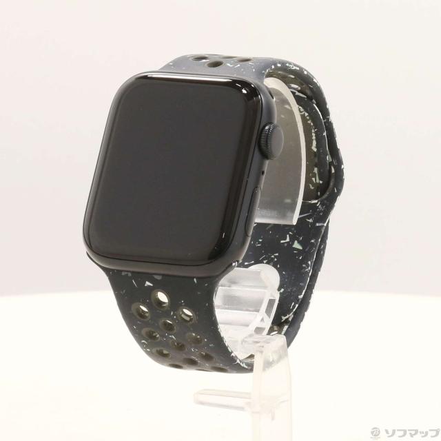 (中古)Apple Apple Watch SE 第2世代 GPS 44mm ミッドナイトアルミニウムケース ミッドナイトスカイNikeスポーツバンド(258-ud)