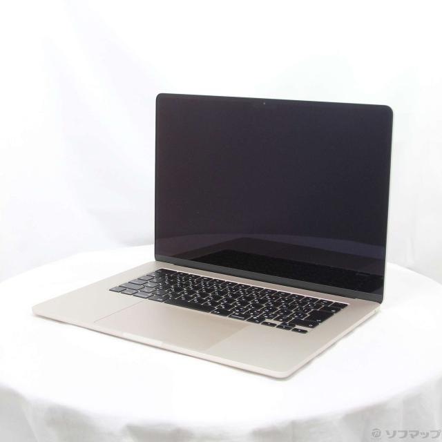 (中古)Apple MacBook Air 15.3-inch Mid-2023 MQKU3J/A Apple M2 8コアCPU_10コアGPU 8GB SSD256GB スターライト (26.1 Tahoe)(371-ud)