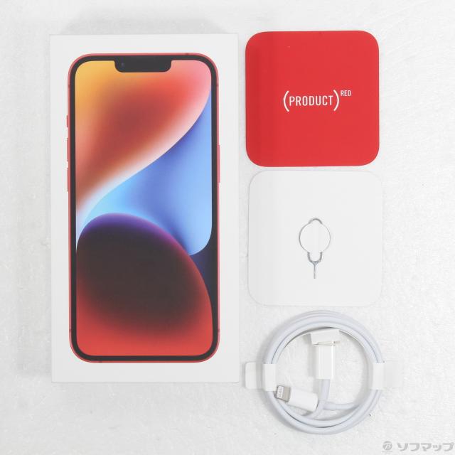 (中古)Apple iPhone14 256GB プロダクトレッド MPWG3J/A SIMフリー(247-ud)