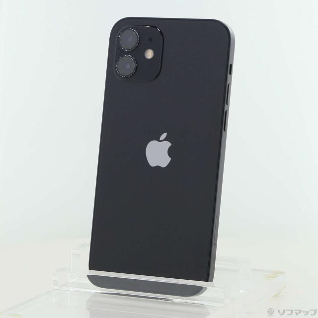 (中古)Apple iPhone12 64GB ブラック MGHN3J/A SIMフリー(377-ud)