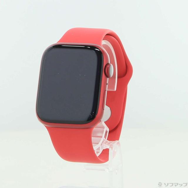 (中古)Apple Apple Watch Series 7 GPS 45mm (PRODUCT)REDアルミニウムケース (PRODUCT)REDスポーツバンド(196-ud)