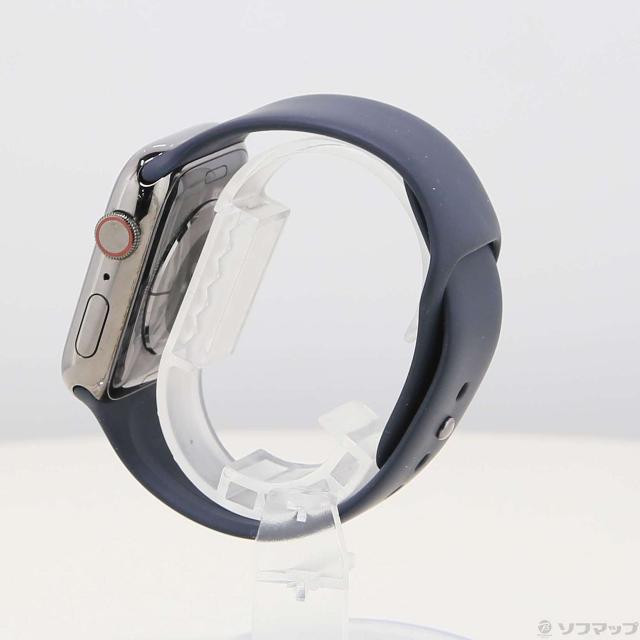 (中古)Apple Apple Watch Series 9 GPS + Cellular 45mm グラファイトステンレススチールケース ミッドナイトスポーツバンド(377-ud)_1