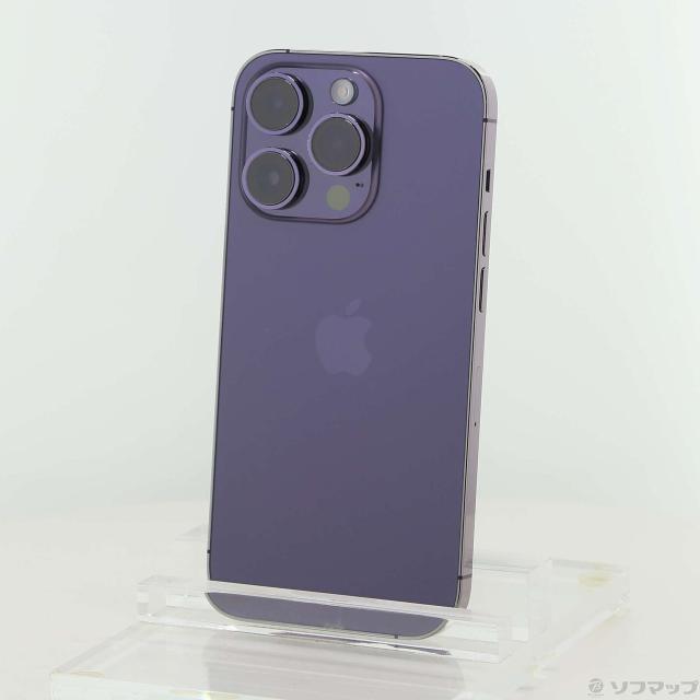 (中古)Apple iPhone14 Pro 128GB ディープパープル MQ0F3J/A SIMフリー(258-ud)