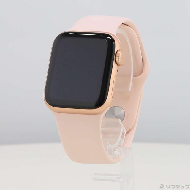 (中古)Apple Apple Watch SE 第1世代 GPS 40mm ゴールドアルミニウムケース ピンクサンドスポーツバンド(198-ud)