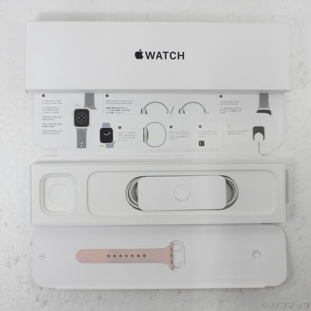 (中古)Apple Apple Watch SE 第1世代 GPS 40mm ゴールドアルミニウムケース ピンクサンドスポーツバンド(198-ud)_4