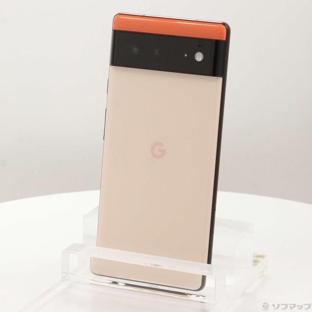 (中古)GOOGLE Google Pixel 6 128GB カインダコラル GA02910 au SIMフリー(349-ud)