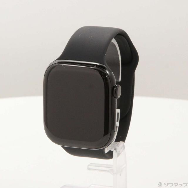 (中古)Apple Apple Watch Series 11 GPS 46mm ジェットブラックアルミニウムケース ブラックスポーツバンド(377-ud)