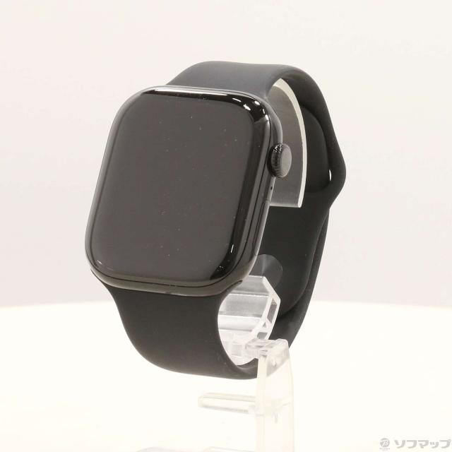 (中古)Apple Apple Watch Series 11 GPS 46mm ジェットブラックアルミニウムケース ブラックスポーツバンド(258-ud)