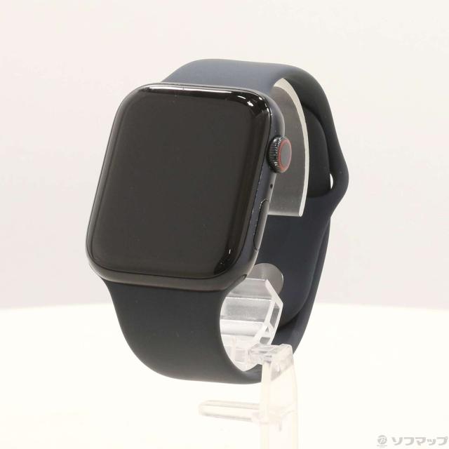 (中古)Apple Apple Watch SE 第2世代 GPS + Cellular 44mm ミッドナイトアルミニウムケース ミッドナイトスポーツバンド(258-ud)