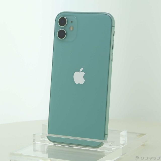 (中古)Apple iPhone11 64GB グリーン MWLY2J/A SIMフリー(262-ud)
