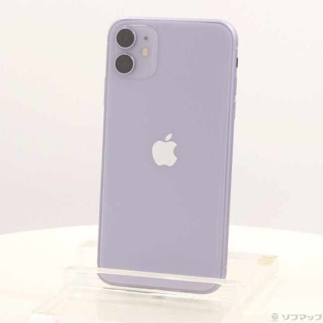 (中古)Apple iPhone11 128GB パープル MWM52J/A SIMフリー(262-ud)