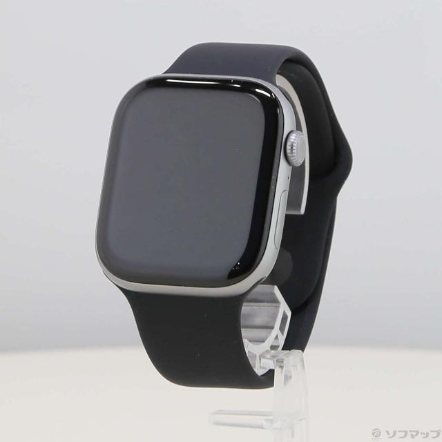 (中古)Apple Apple Watch Series 11 GPS 46mm スペースグレイアルミニウムケース ブラックスポーツバンド(198-ud)