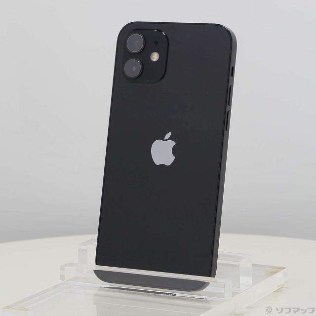 (中古)Apple iPhone12 64GB ブラック MGHN3J/A SIMフリー(377-ud)