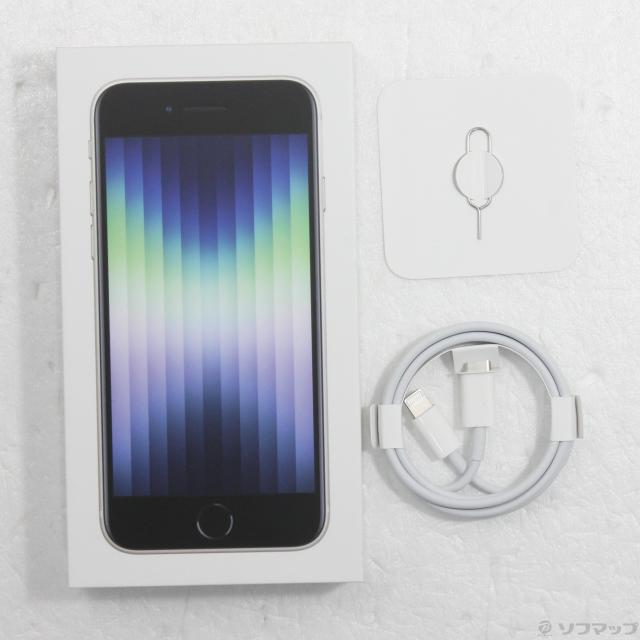 (中古)Apple iPhone SE 第3時人 64GB はやりっ子ともし火 MMYD3J/A SIM無償性 (網状組織受け入れる押さえる▲)(377-ud)