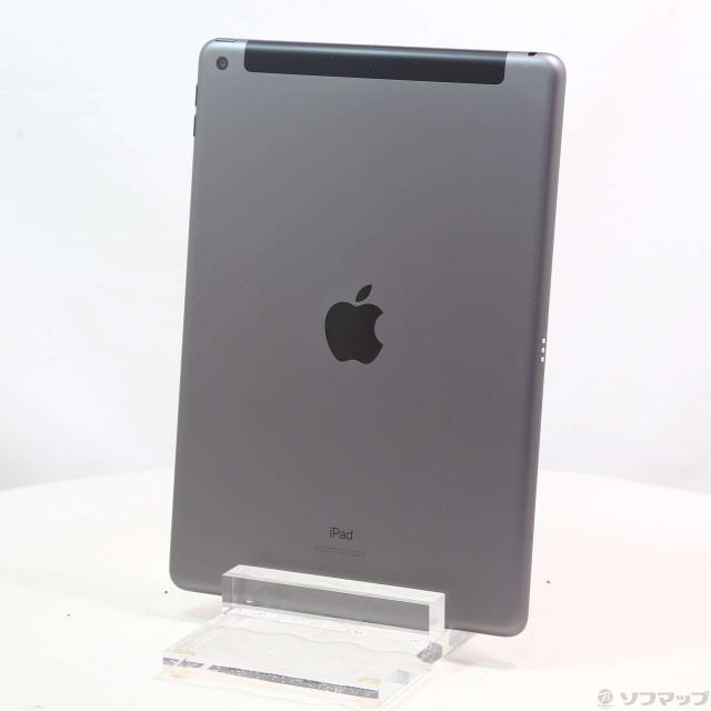 (中古)au iPad 第7世代 128GB スペースグレイ NW6E2J/A auロック解除SIMフリー(258-ud)