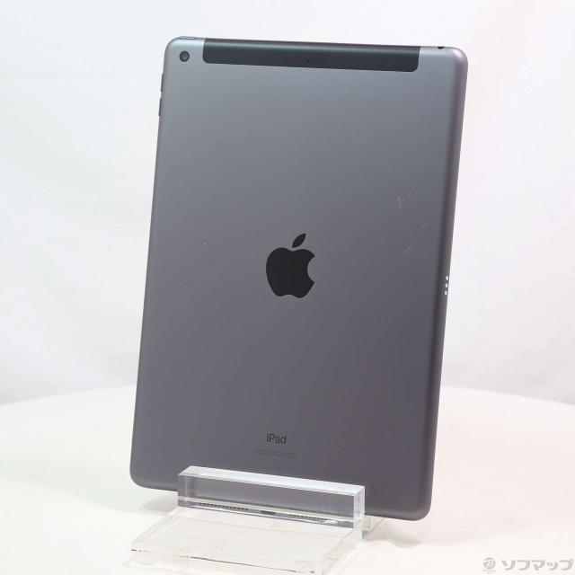 (中古)au iPad 第7世代 128GB スペースグレイ MW6E2J/A auロック解除SIMフリー(352-ud)