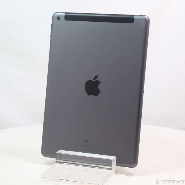 (中古)au iPad 第7世代 128GB スペースグレイ MW6E2J/A auロック解除SIMフリー(352-ud)