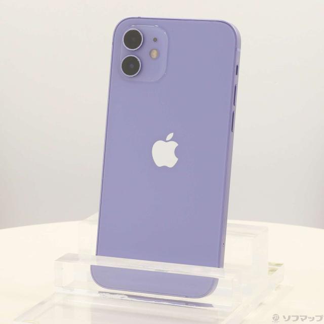 (中古)Apple iPhone12 64GB パープル MJNH3J/A SIMフリー(258-ud)
