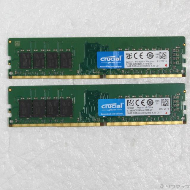 (中古)288P PC4-19200 DDR4-2400 32GB 16GB×2枚組(262-ud)